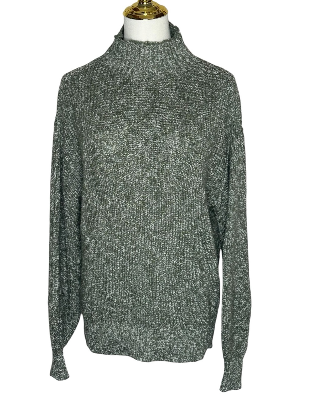 Aerie Marled Green Mock Neck Oversized Cabincore Sweater Sz XS NWT Apres Ski